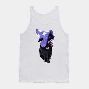 Lucky Black Cat Familiar Purple Witch Costume Halloween Pet Portrait Tank Top